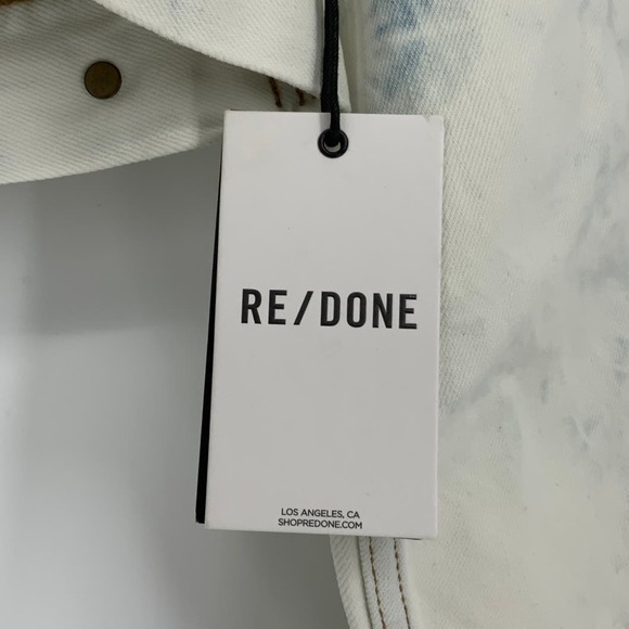 NEW! RE/DONE Size Large Cropped Denim Trucker Jacket Sunbleach $385 msrp I11-14 - Picture 7 of 10